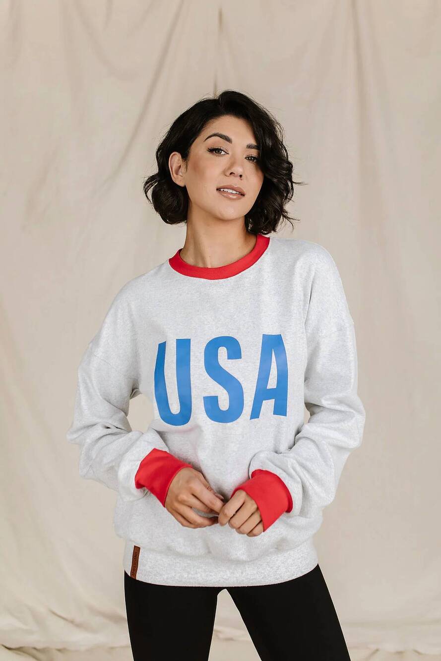 NEW AMPERSAND AVE university pullover sweater in home of the brave